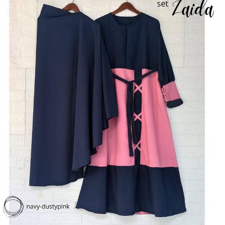 ➼ Gamis jumbo terbaru ld   140 Zaida Set Khimar Ukuran Jumbo L XL XXL XXXL 4XL ✥