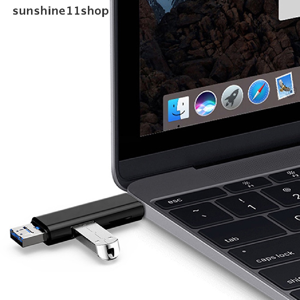 Sho 5in1 OTG Card Reader Multi-in-one Adaptor Pembaca Kartu Memori SD TF USB Mikro N