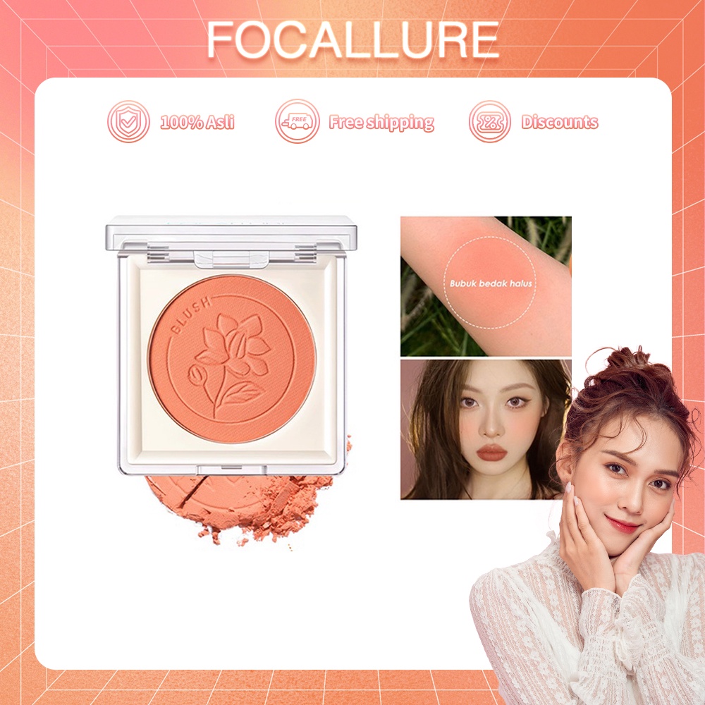 FOCALLURE #JasmineMeetsRose Blush High Pigmen Tahan Lama bedak Untuk Wajah FA235