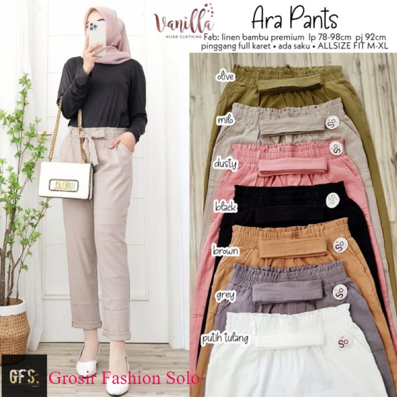 Ara Pants Celana Linen Bambu By Vanilla