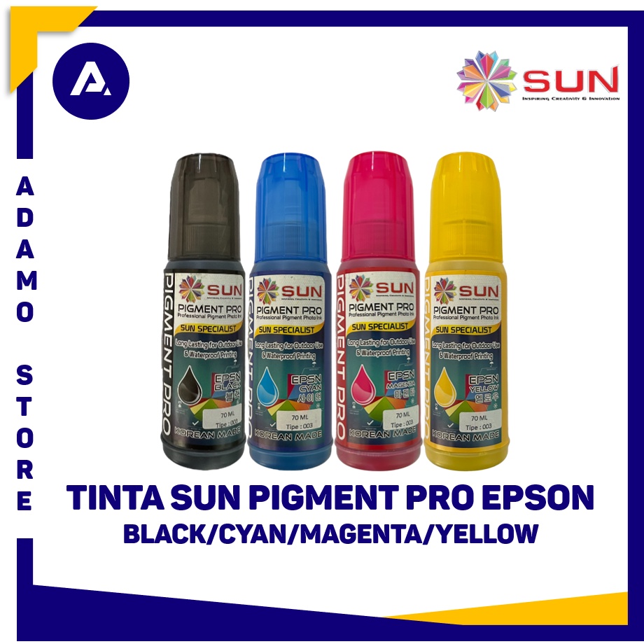 Tinta Pigment Epson 001 / 003 / 664 - Sun Pigment Pro 70ml