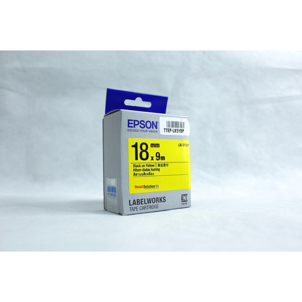 EPSON Labelworks Tape LK-5YBP - 18mm Black on Yellow Original LK5YBP