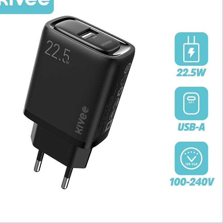 12.12 SALE KIVEE Charger Adaptor Type C fast charging 22.5w 18w 30W Quick 3.0 kepala charger origina