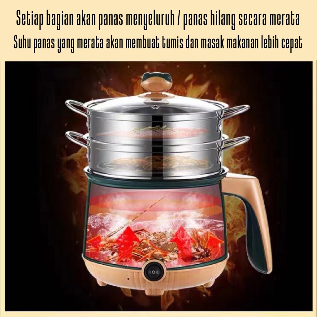 Panci Listrik Serbaguna 1.8L- Electric Cooking Pot