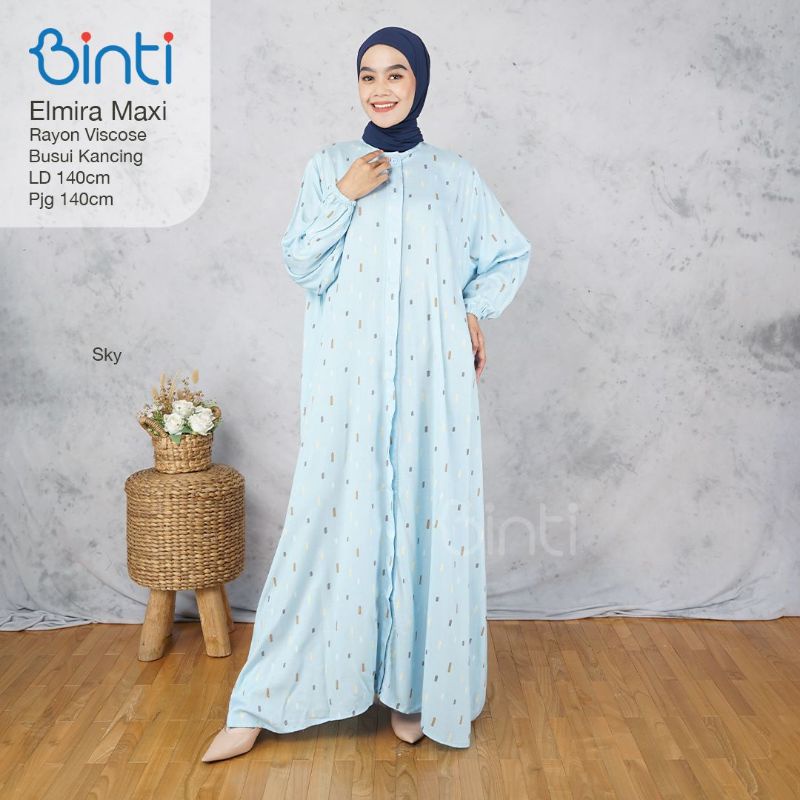 Dress Super Jumbo LD 140 XXXXL Elmira Maxi Ori Binti Gamis Terbaru Murah Syari Maxy Wanita Extra Big