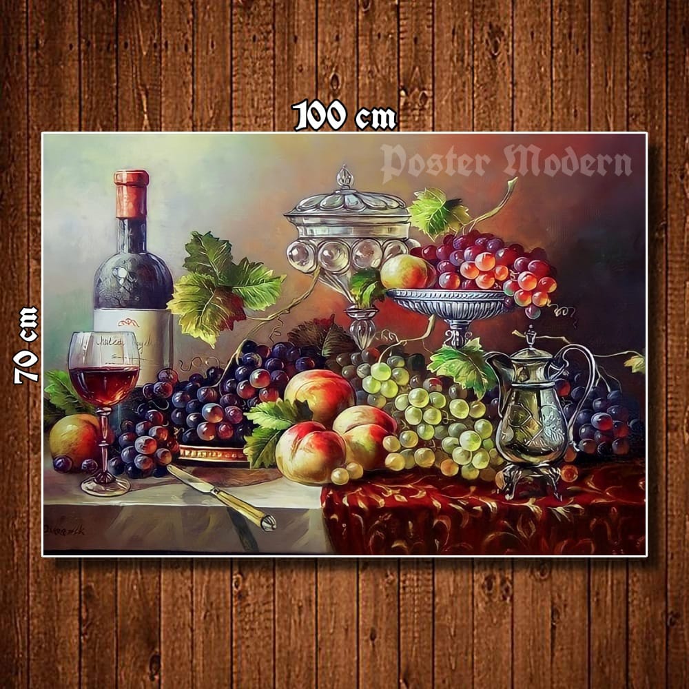HIASAN DINDING POSTER GAMBAR LUKISAN BUAH BUAHAN UKURAN JUMBO 3D CODE23 BEST SELLER / LUKISAN BUAH D