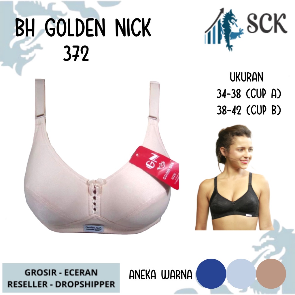 BH Wanita GOLDEN NICK 372 / Sport BH Busa Tipis Tanpa Kawat 34-38 kait 2  / Pakaian Dalam Cewek - sckmenwear GROSIR