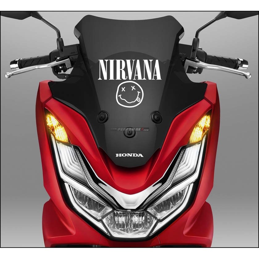 Cutting Stiker Nirvana Smile Variasi Motor Mobil Sticker Timbul Keren Nyala Dasbor Spakbor Visor Body Kaca Helm Laptop Hologram Reflective Tahan Air Veriasi Bodi Samping Jepang Matic Scoopy Vario Beat Nmax Pcx Vespa Pickup Windshield Stickman Viral Trend