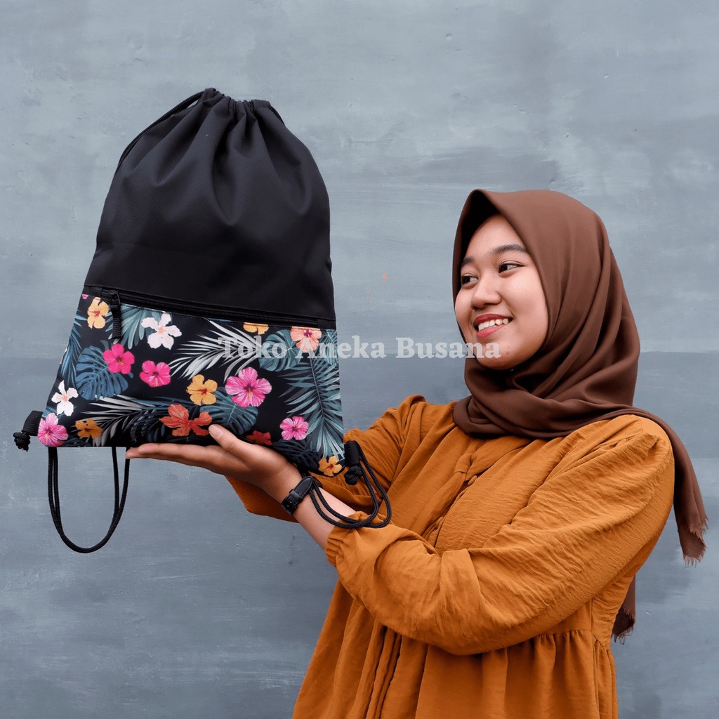 Tas Serut Wanita String Bag Tas Travel Drawstring Bag Tas Ransel Serut Wanita MTS004