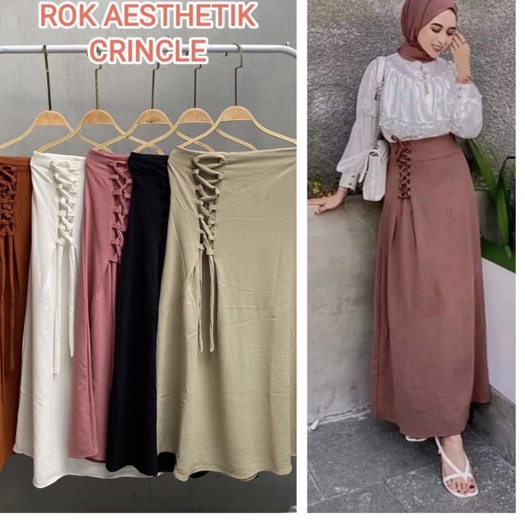 Chekout ROK AESTHETIC // ROK SIMPUL TALI CRINKLE AIRFLOW