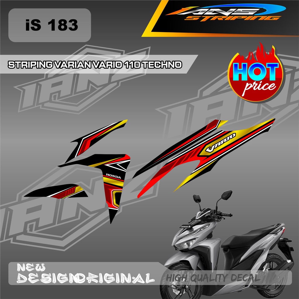 NEW STIKER  MOTOR DECAL STRIPING LIST VARIO TECHNO 110 OLD / HONDA VARIO TECHNO 110 MENGGUNKAN BAHAN BERKUALITAS /  TIDAK MUDAH PUDAR / DECAL KERETA VARIO TECHNO  IS183