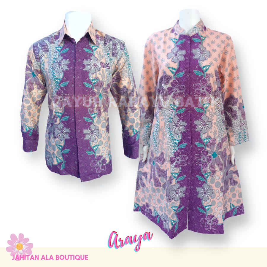 COUPLE  ARAYA - Couple Dress Kemeja Batik Slimfit Premium Lengan Panjang