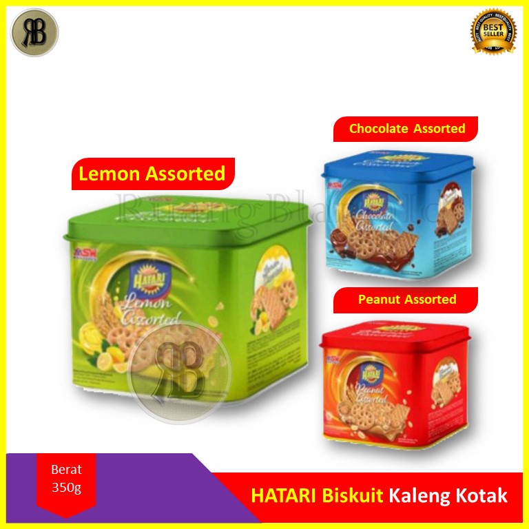 HATARI Biskuit Kaleng 350gr - coklat - kacang - assorted