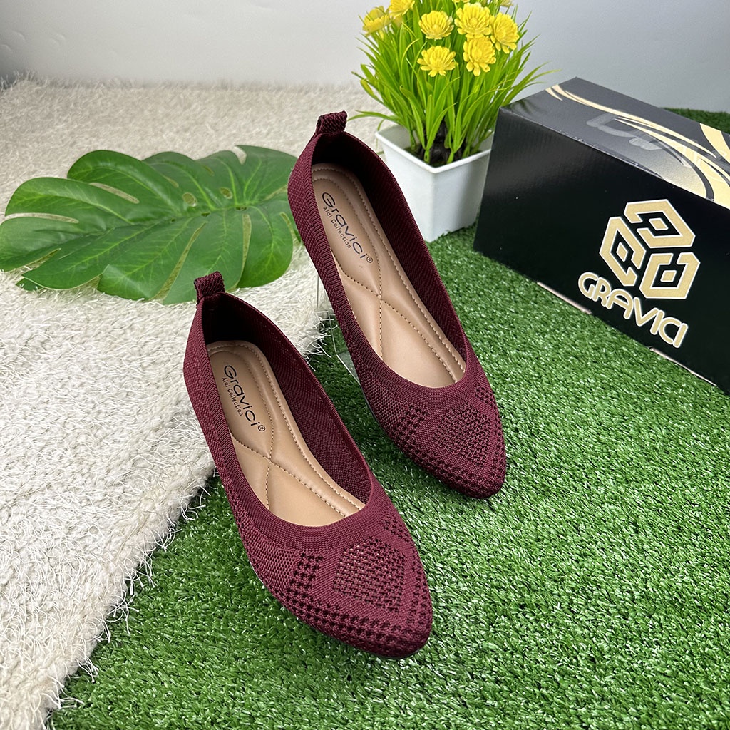 GRAVICI - Sepatu Flat Rajut Import Wanita Elegan DO-06
