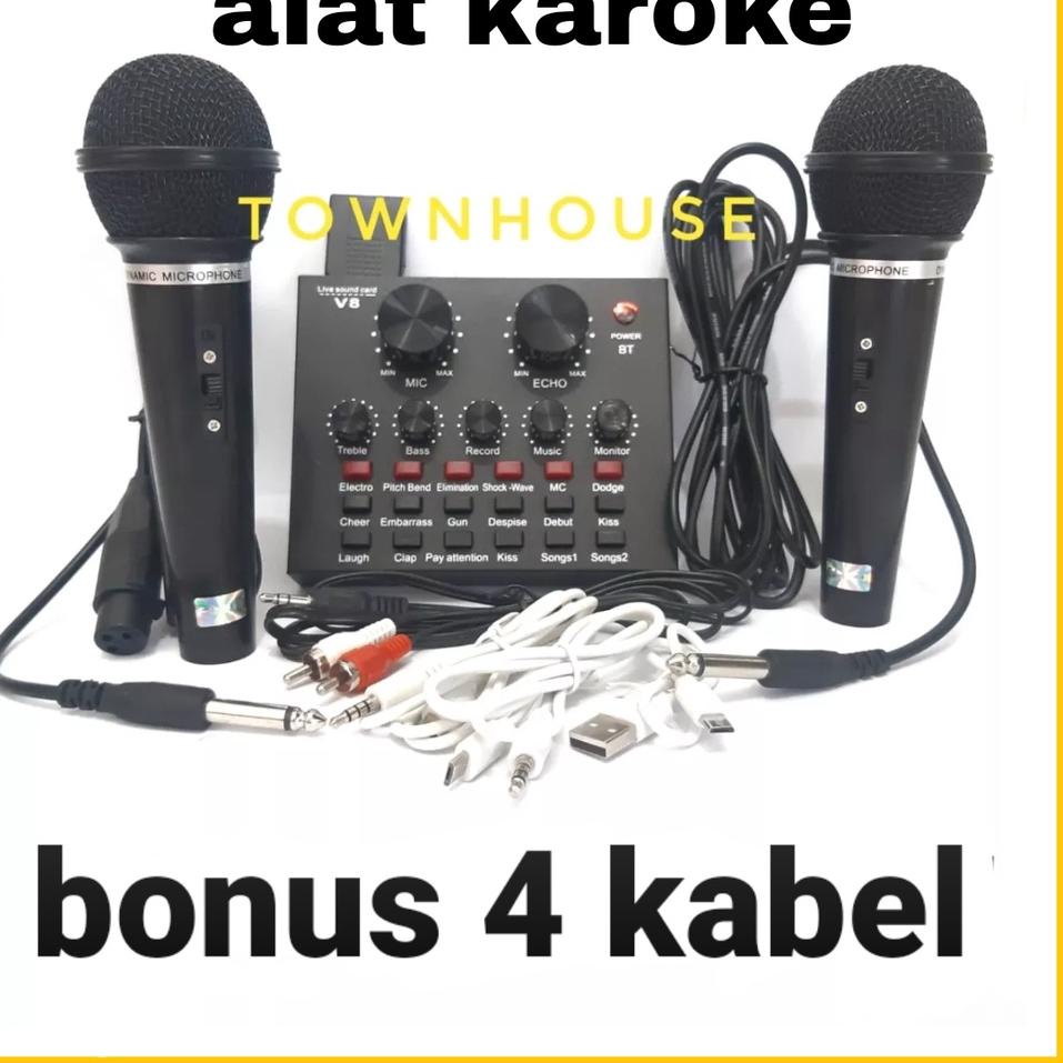 ℗ Amplifier Karoke POWER AMPLI BLUETOOTH V8 PREMIUM Live Streaming Soundcard Adapter Phone Laptop Mi