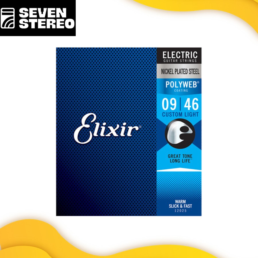 Elixir 12025 Polyweb Custom Light Electric Guitar Strings 09-46