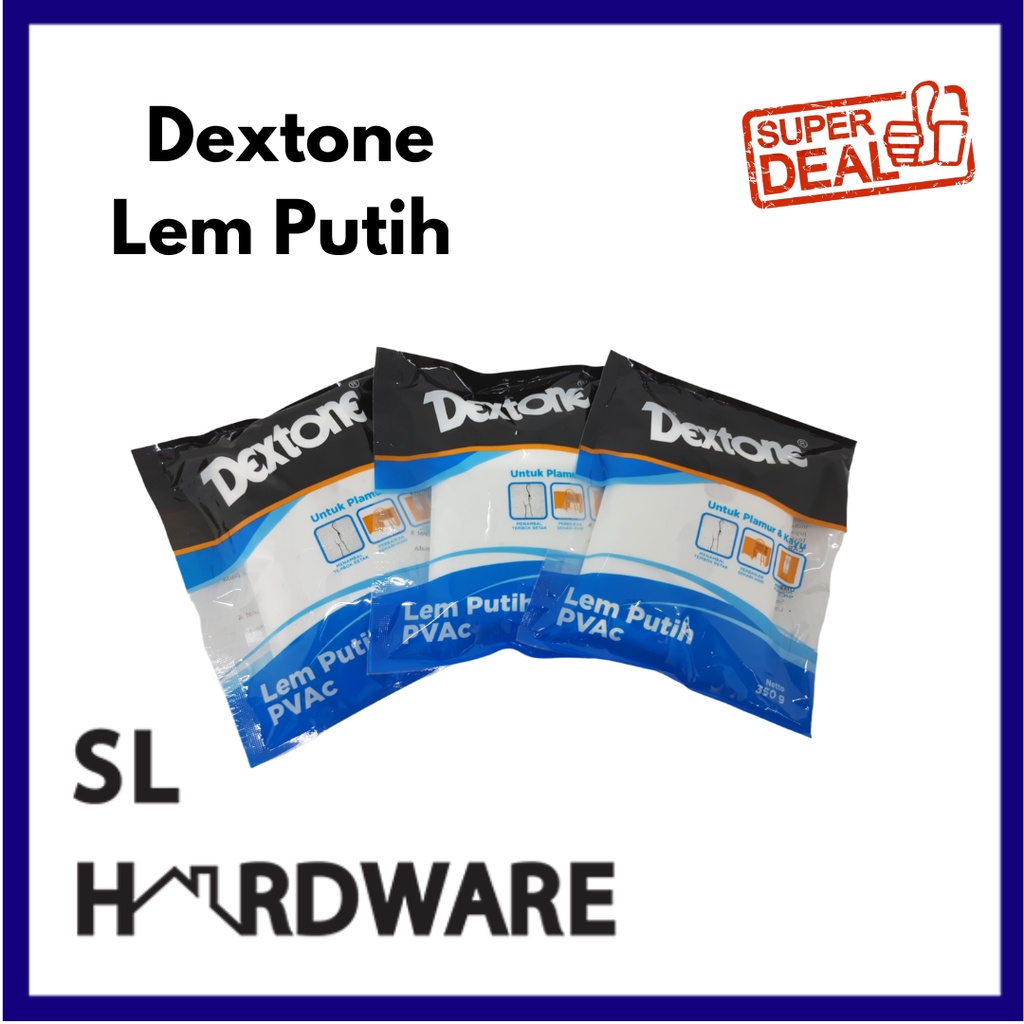

Dextone Lem Putih PVAc 350G Lem Plamir dan Kayu Refill Dextone Lem Tembok