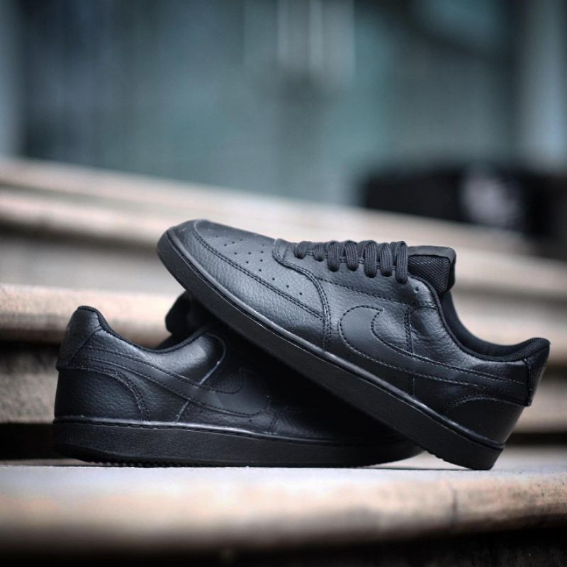 Nike court vision low leather full black