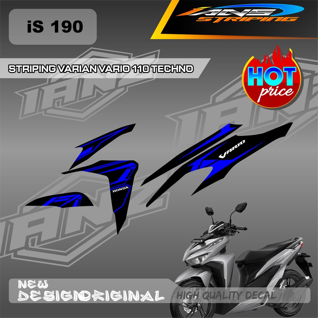 NEW STRIPING VARIASI HONDA VARIO CBS DAN TECHNO 110 GRAFIK STIKER LIST SEMI FULL BODY / DECAL KERETA VARIO TECHNO  IS190