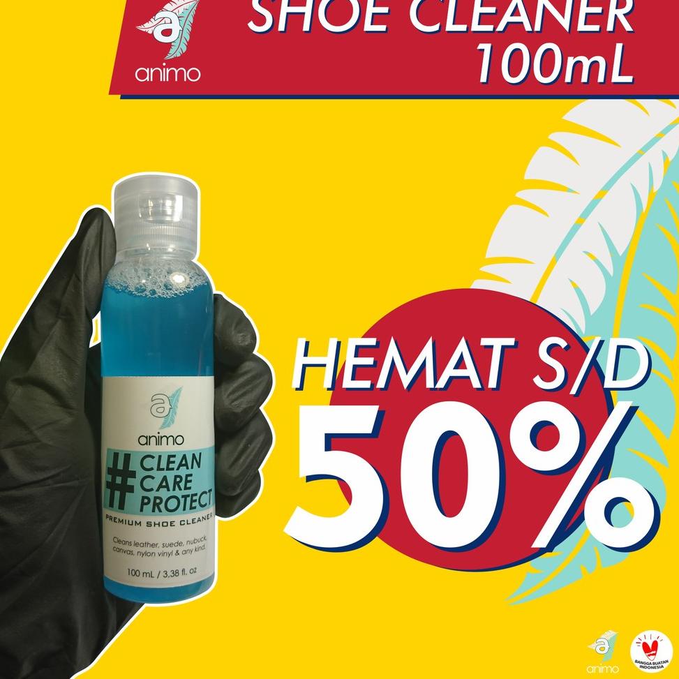 [KODE 5856] Animo Shoe Cleaner 100ml / Cairan pembersih sepatu , tas dan topi