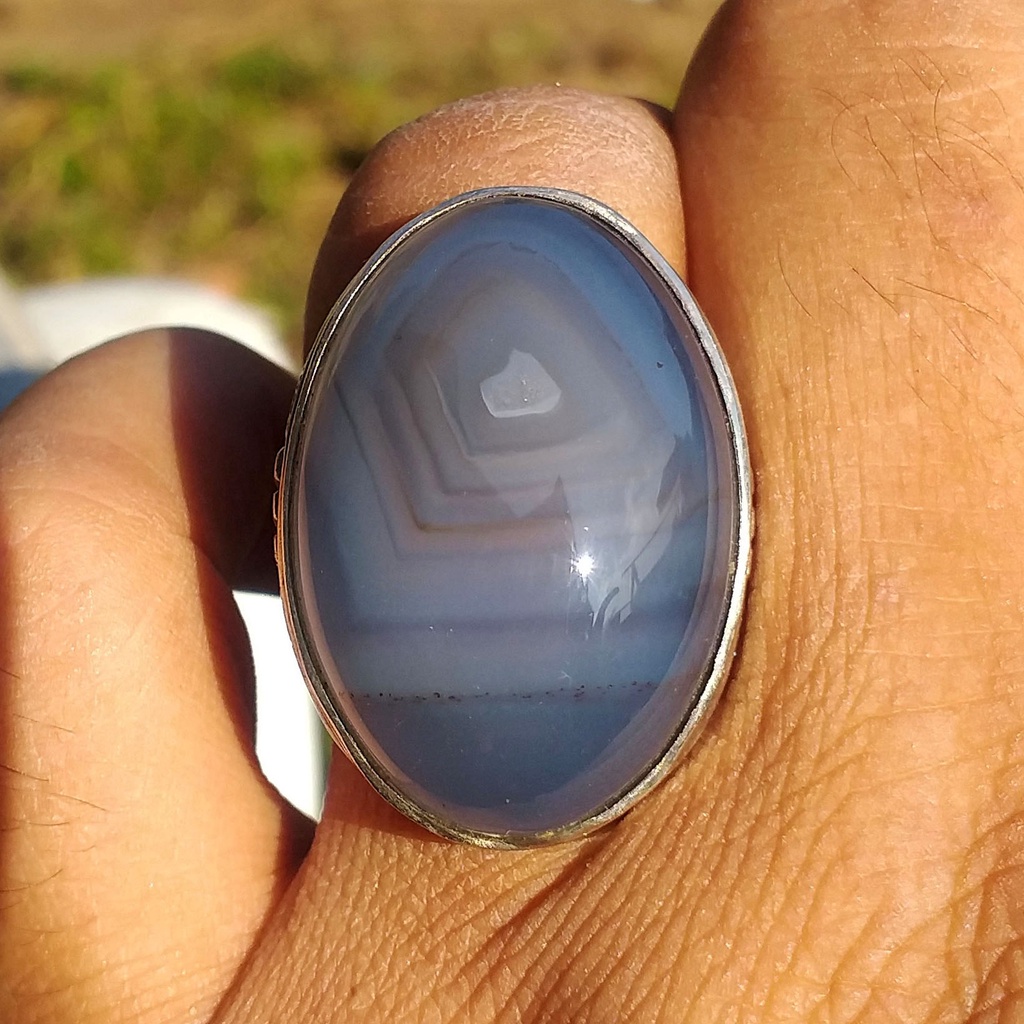 Batu Akik Ginggang Biru Asli Kalimantan Sz Jumbo Cerahnya Indah Warna Langka