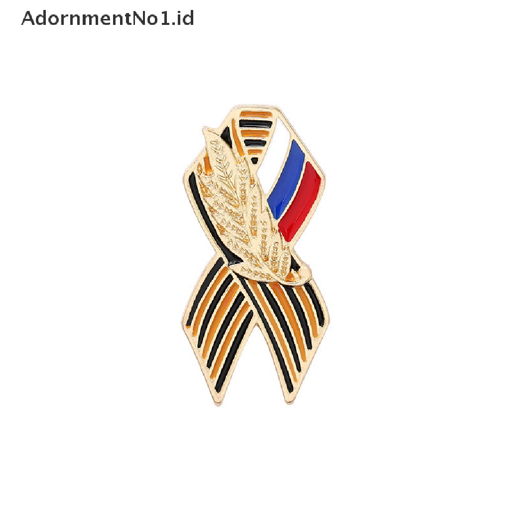 [AdornmentNo1] Pita Tanda Lencana Bendera Rusia Saint George Ribbon Lapel Pin Meriah Bros [ID]