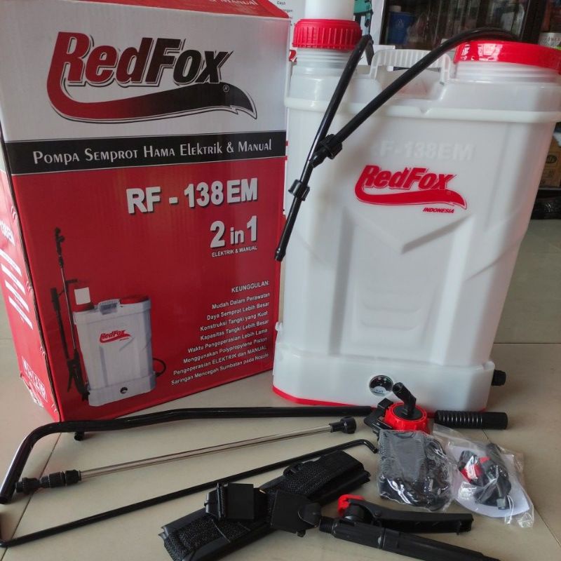 sprayer 2in1 redfox RF-138 EM / mesin semprot hama electric - manual ( multi fungsi)/ semprotan hama baterai 2in1 REDFOX 13,8 liter