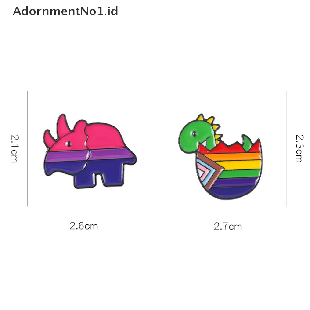 [AdornmentNo1] Hujan Dinosaurus Enamel Pin Custom Rhino Bros Kerah Lencana Kartun Hewan Bergaris Perhiasan Hadiah Untuk Teman Anak [ID]