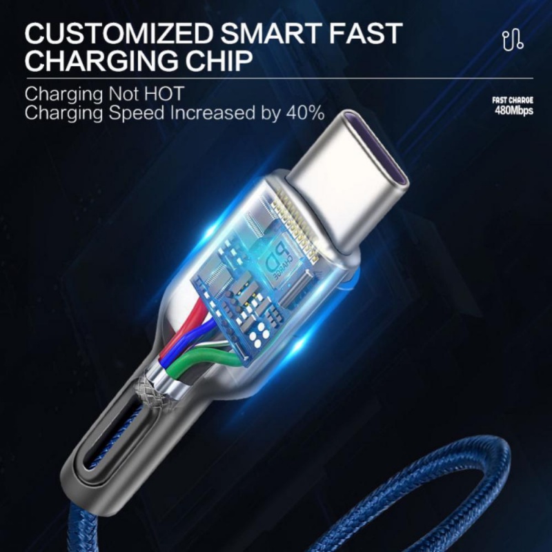 1m/2m 5A Kabel USB Tipe C Untuk Samsung S20 S21 POCO Fast Charging Wire Cord USB-C Charger Handphone Kabel USBC Type-C