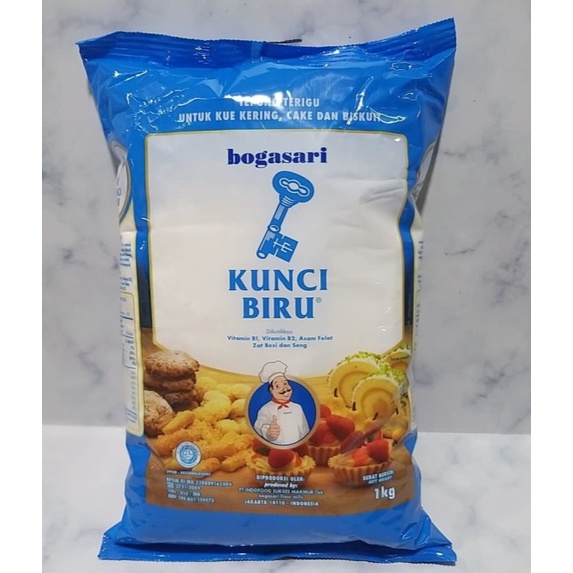 

Tepung terigu kunci biru PREMIUM /tepung protein rendah kunci biru 1kg