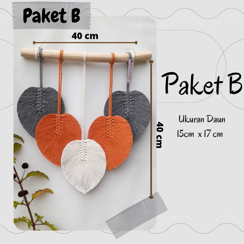 Hiasan dinding Macrame Daun / Home Decor Macrame Daun