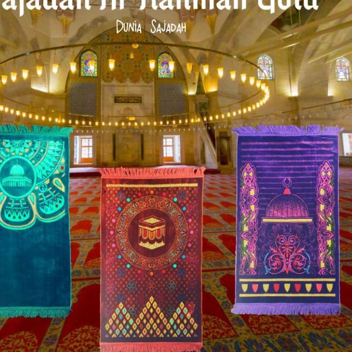 ✰ Sajadah Turkey Tebal Ar Rahman Gold ♢