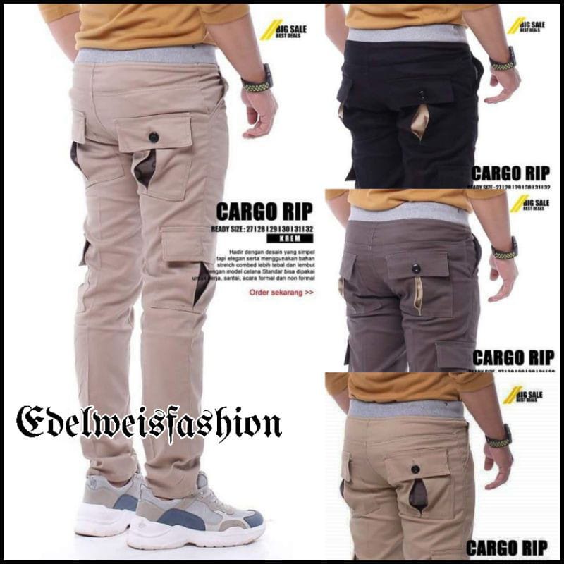 [TERLARIS] CELANA CARGO PANJANG PRIA UKURAN 27-38 PREMIUM QUALITY SLIMFIT COWO SKINNY POLOS COWOK