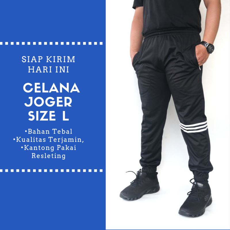 Celana Joger Cowok / Celana Jogger Wanita / Jogger Pants Pria Wanita Bahan Tebal Saku Sleting