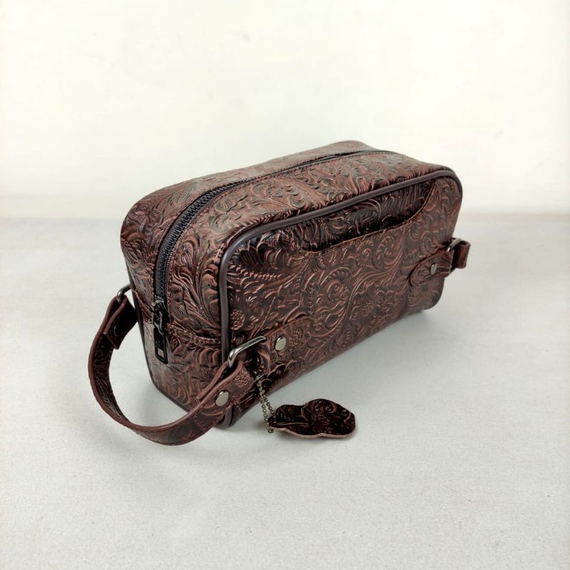 Handbag MOZA Batik Kulit Sapi Pouch Clutch Tas Tangan Pria Wanita