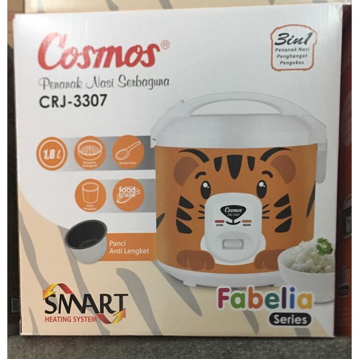 Cosmos Rice Cooker Penanak Nasi 1.8 Liter CRJ 3307 MOTIF KUCING MANTAP