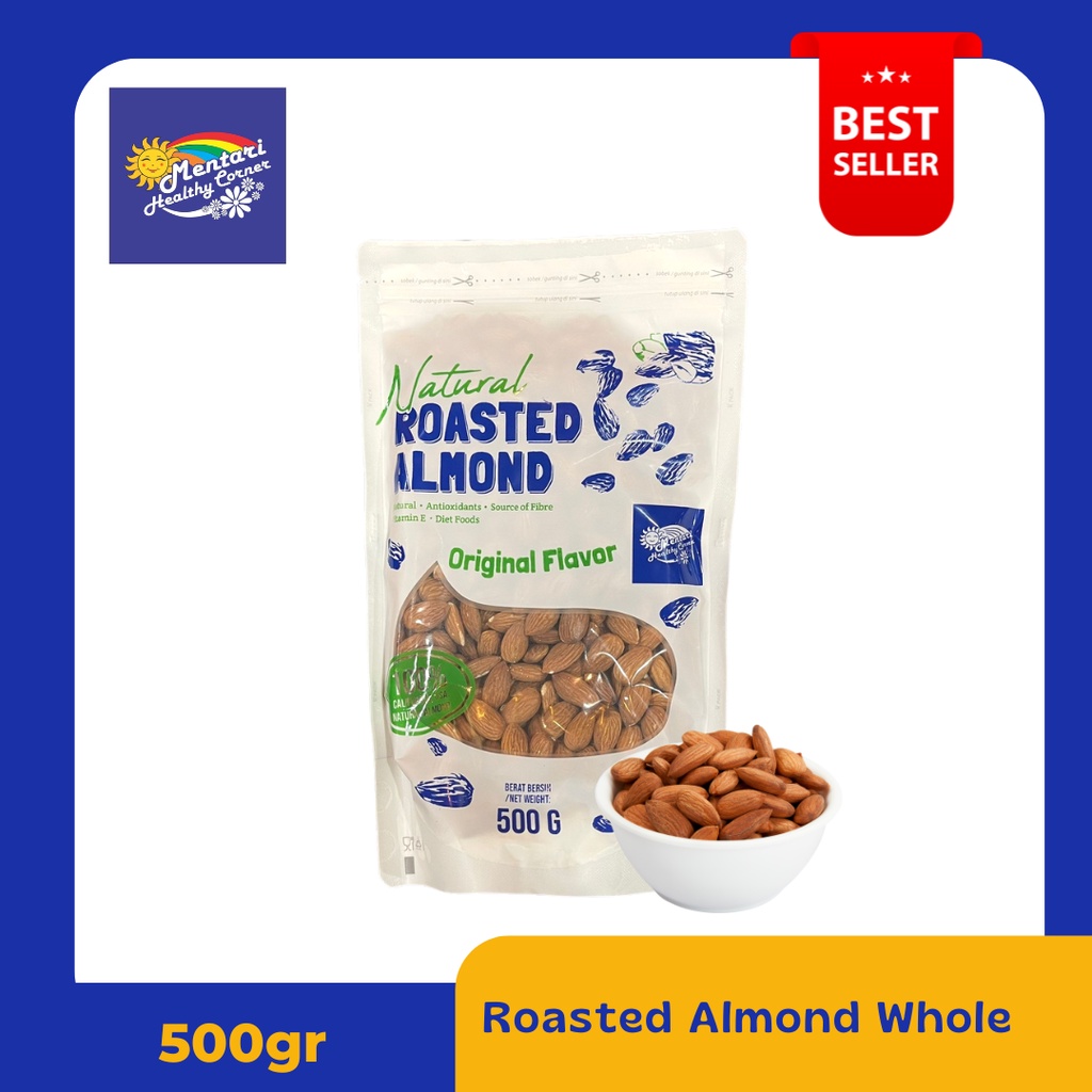 

Roasted Almond Whole 500gr / Kacang Almond Panggang Utuh 500gr