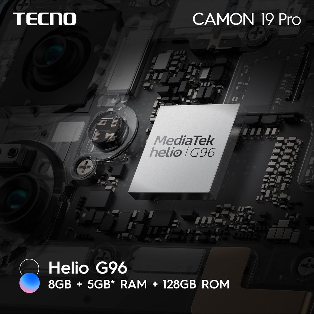 TECNO CAMON 19 Pro 8+5GB* + 128GB [Night Camera 64MP+50MP With OIS+EIS, Helio G96, 6.78