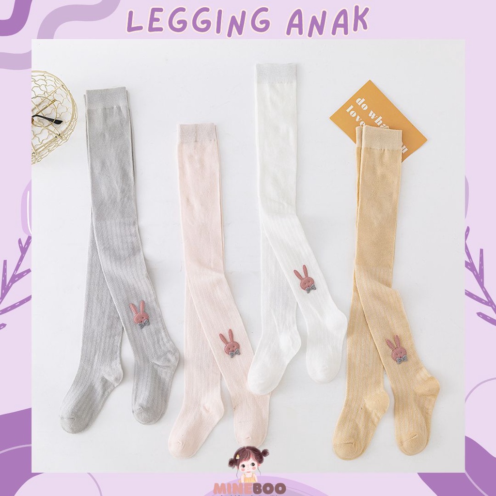 mineboo - MIBUNNY 0-8tahun Pantyhose anak perempuan dan kaus kaki dansa katun ikatan simpul jala tipis