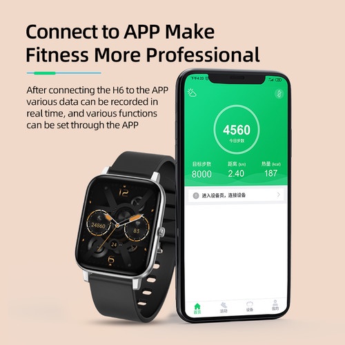 AWEI Jam Pintar Heart Rate Sports Smartwatch Fitness Tracker H6