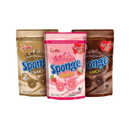 

[TMB] Sponge Crunch Rasa Coklat + Stroberi + Mochaccino 100gr