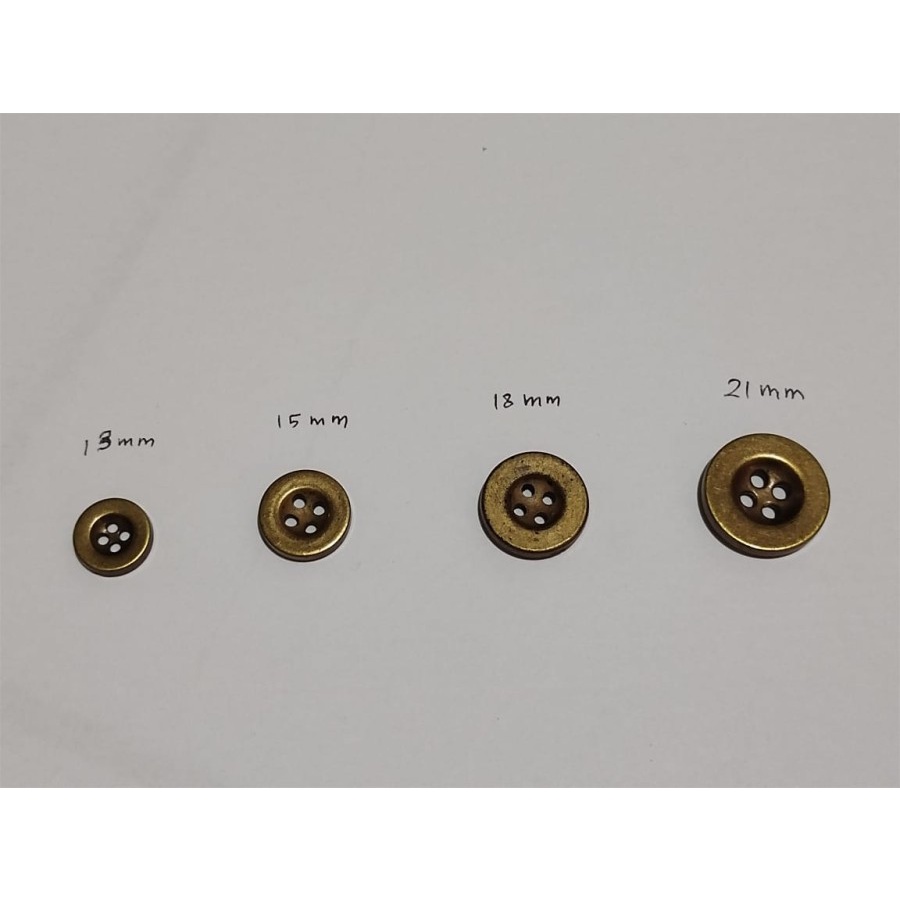 KANCING BAJU BAKAR MOTIF DIAMETER 13 mm /15mm gold 100 pcs