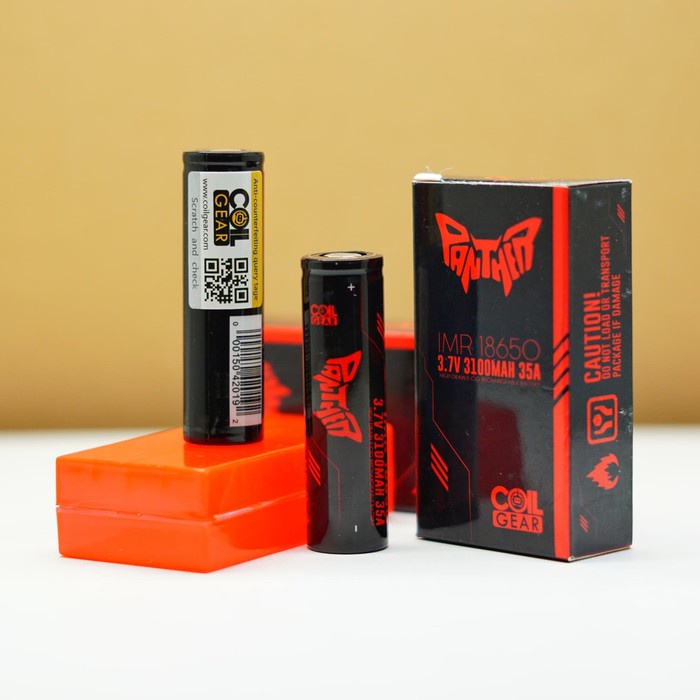 Baterai Panther IMR18650 35A 3100mAH / Baterai CoilGear Merah IMR18650 35A 3100mAH COD