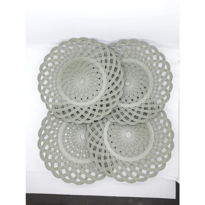 Piring New Paket 10 Lusin 120 Pcs Hemat Piring Anyaman Rotan Plastik Anyam