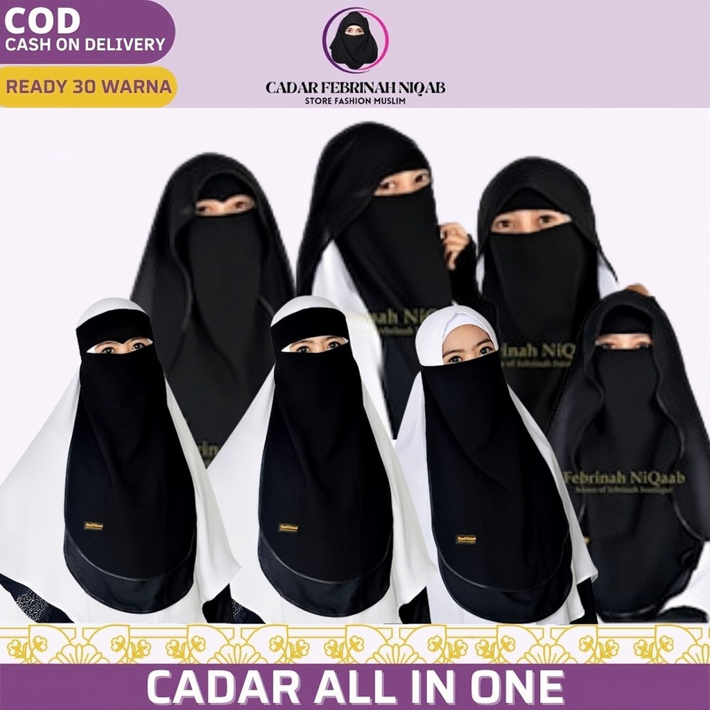Cadar Tali Cantik Niqab Niqob Veil Butterfly Bandana Poni Eagle Kancing ALL IN ONE Sifon Chiffon Sil