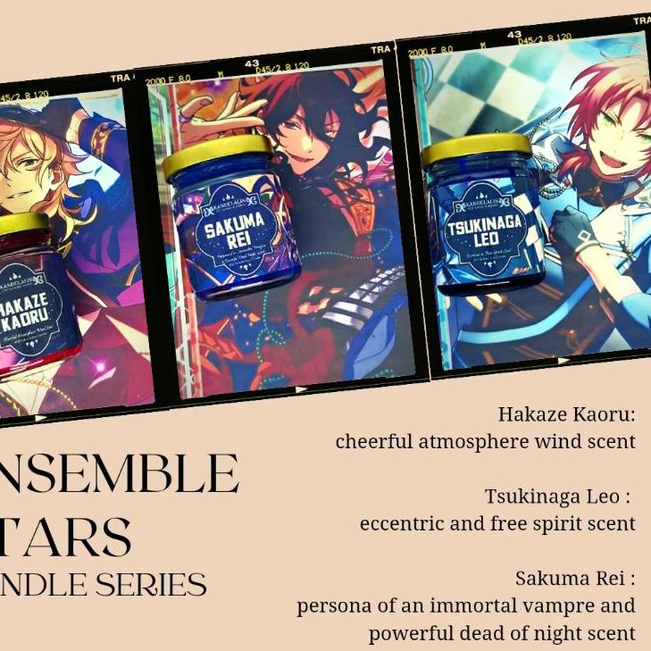 ✦ ensemble stars lilin aromaterapi scented candle anime sazanami jun ☻