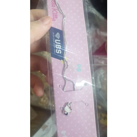 kalung anak balita hello kitty emas asli 750 75% 17k putih white gold 35cm