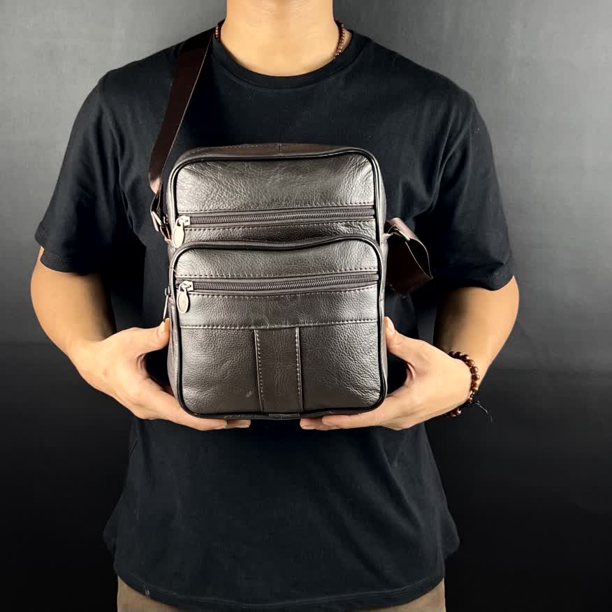 Tas Selempang KULIT ASLI Slingbag Tas Pria Outdoor Sporty