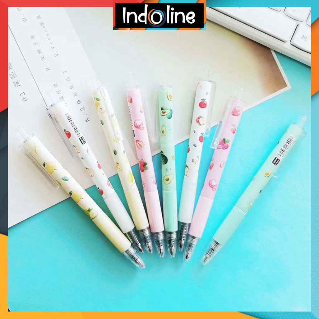 

✔️ Pulpen Gel Motif Buah Buahan Pulpen Pelajar Dan Kantor Pena Lucu Fruit Press Gel Pen Import COD