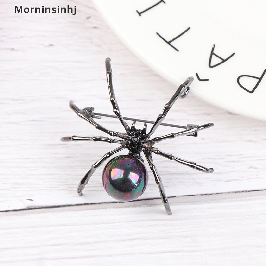 Mornin Fashion Wanita Berlian Imitasi Mutiara Imitasi Spider Bros Pin Korsase Lapel Perhiasan Hadiah id